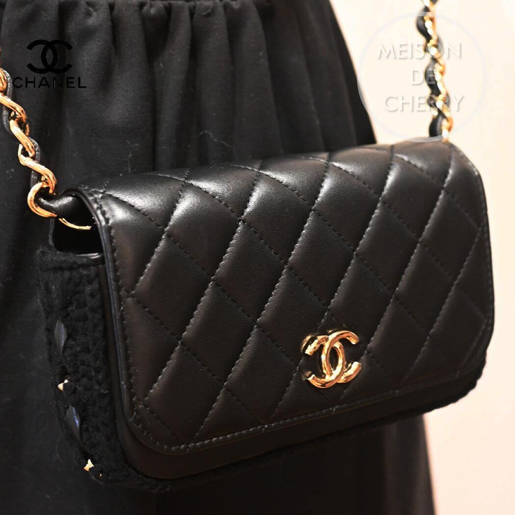 希少♡CHANEL フォンショルダー♡ブラック♡ラム
